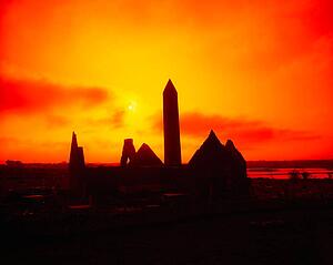 Kilmacduagh Round Tower, Gort, Co Galway, Ireland