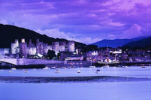 Conwy castle at night, Wales