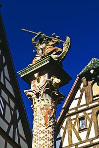 Statue in Rothenburg ob der Tauber, Romantic Road, Germany