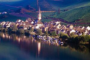 Town of Zell and the Mosel River, Germany
