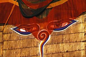 Detail of Swayambhunath Buddhist Temple, Nepal
