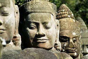 Head statues, Angkor Thom, Cambodia