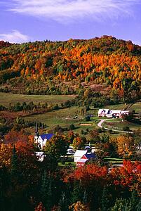 East Orange Village in fall, Vermont, New England, U. S. A.