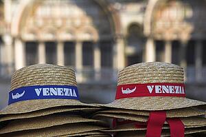 Venetian sun hats, Venice, Italy