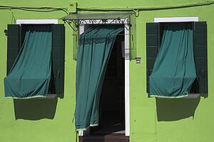 Green house and awnings, Burano, Italy