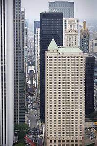 High angle view of sky scrapers