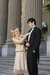 Groom with his mother