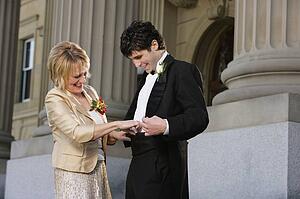 Groom with his mother