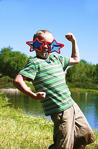 Boy wearing sunglasses