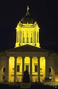 Manitoba Legislative Building at night, Winnipeg, Manitoba, Canada