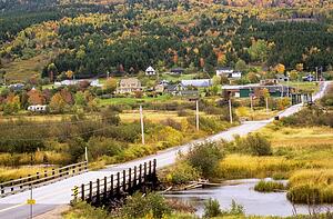 Small town near Cheticamp, Cape Breton Highlands, Nova Scotia, Canada