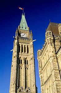 The Peace Tower, Canadian Parliament Buildings, Ottawa, Ontario, Canada 