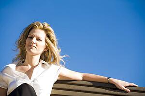 Woman sitting on a bench