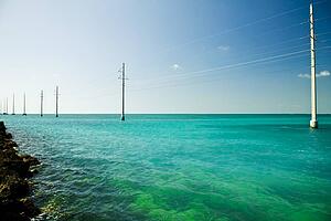 Power lines in the water