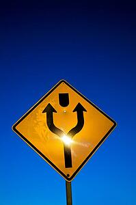 A directional sign