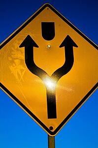 Directional road sign