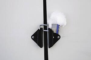 Lock on door handles covered with snow