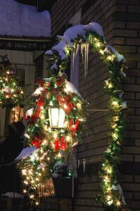 Christmas decorations outside of the house
