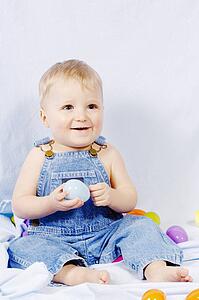 Boy with easter eggs