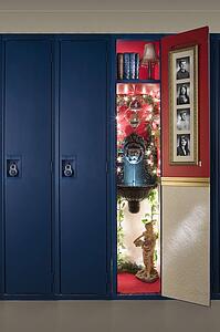 Lockers with one open