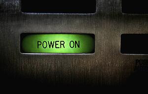 Button saying "Power On"