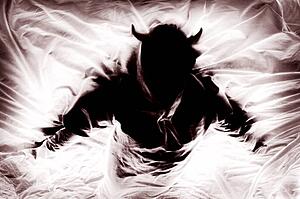 Silhouette of figure representing evil