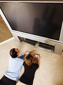 Couple playing video games