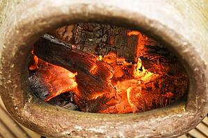 Glowing fire