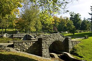 Stone bridge in Tarrytown, New York, USA