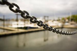 Up-close of metal chain 