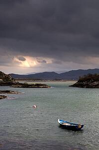Boat in water, Loch Sunart, Scotland