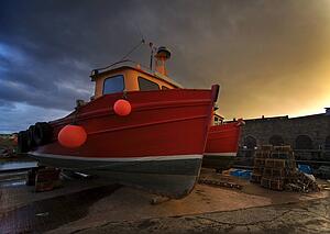 Fishing boats out of the water for winter 