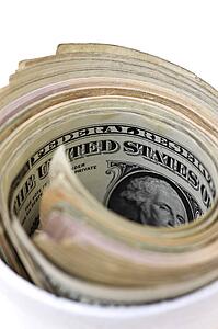 Money in cup 