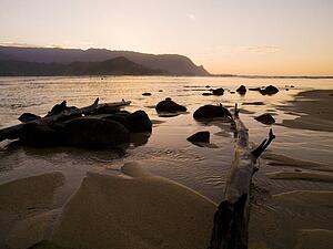 Beach with rocks, Kaui, Hawaii