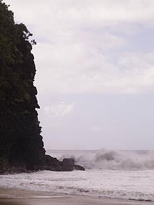 Waves against a cliff, Napali Coast State Park, Kauai, Hawaii