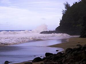 Rocks on a beach, Napali Coast State Park, Kauai, Hawaii