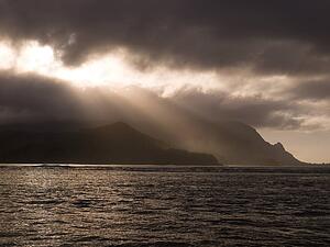Storm clouds, Hanalei Bay, Kauai, Hawaii