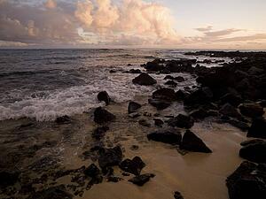 Rocks on the beach, Poipu, Kauai, Hawaii