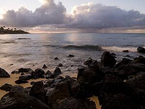 Rocks on the shore, Poipu, Kauai, Hawaii