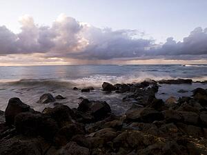 Rocks on shore, Poipu, Kauai, Hawaii