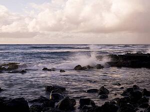 Waves and rocks, Poipu, Kauai, Hawaii