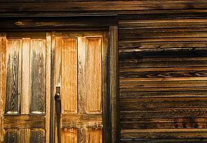 Close up of wooden door