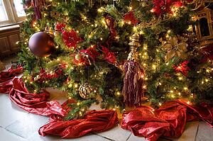 Decorations on a Christmas tree