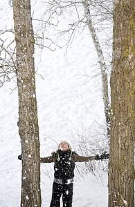 Child outside in winter
