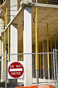 A fenced in construction site