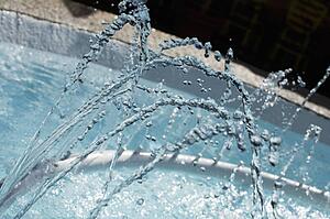 Streams of water from a fountain