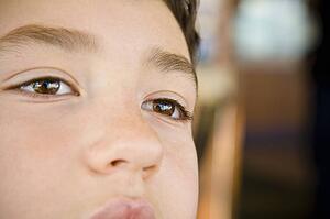 A closeup of a child's face