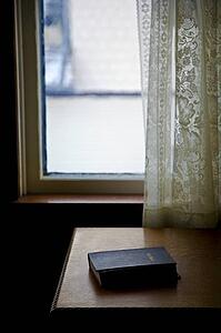 A Bible on a table