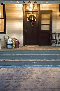 Christmas gifts on porch