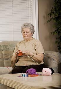 Woman knitting